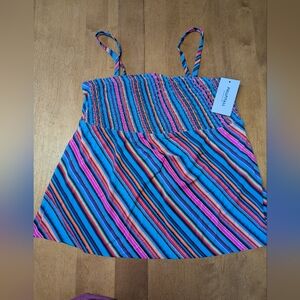 NWT Women's Swim Colorful Striped Tank